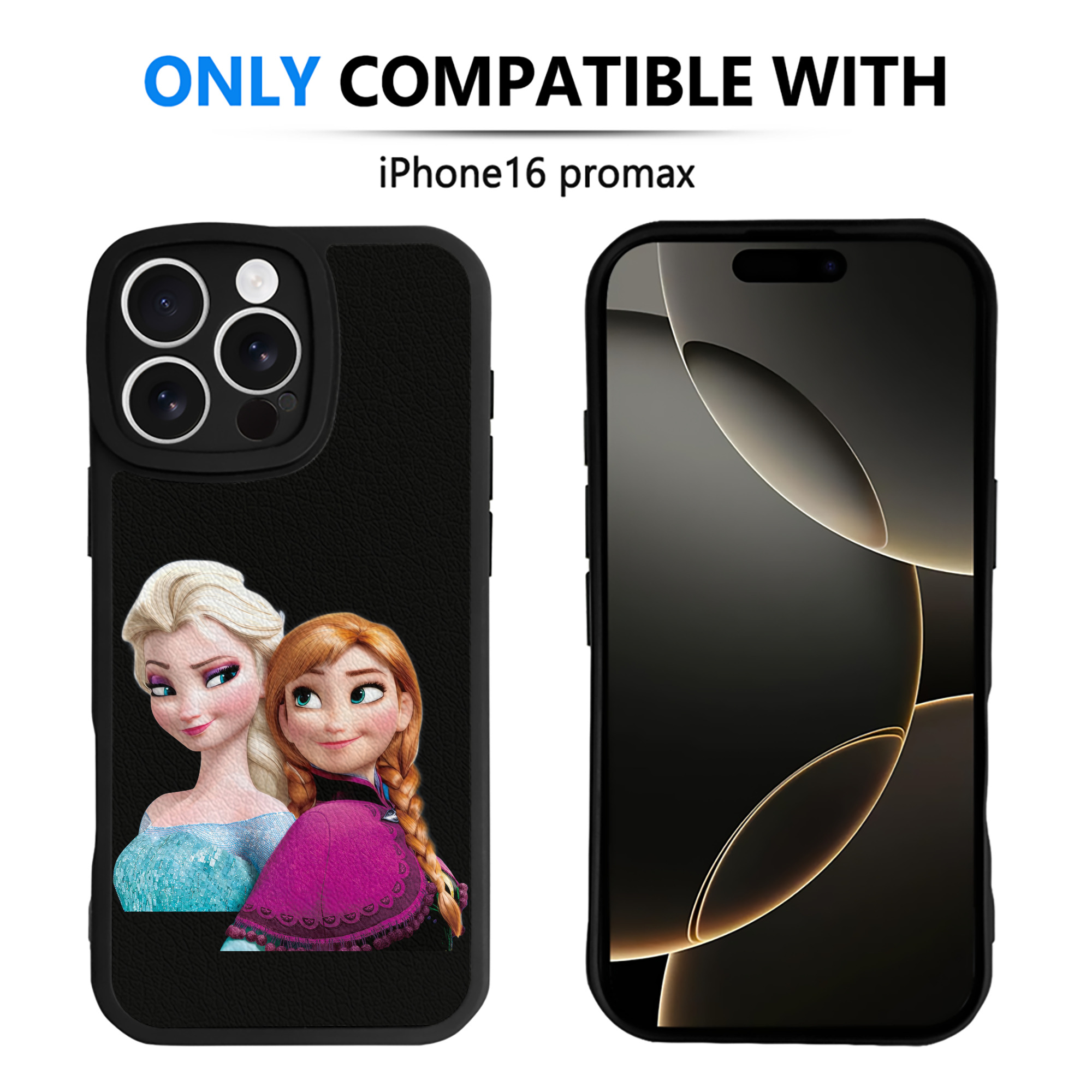 （画像用） アナと雪の女王 アンナ エルサ Frozen Anna Elsa 【iPhone 16シリーズ対応】シリコンスマホケース（レザー調） 材質：シリコン